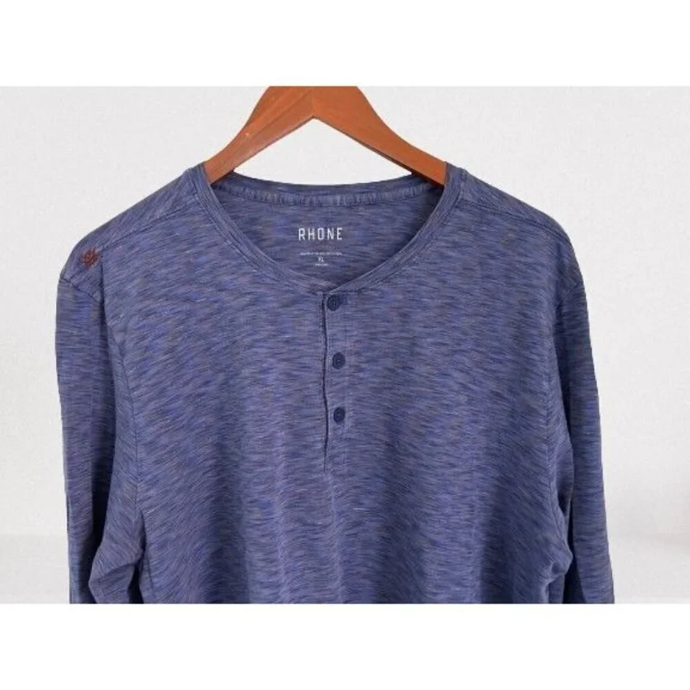 RHONE Athletic Henley Purple Jersey Long Sleeve Size XLarge